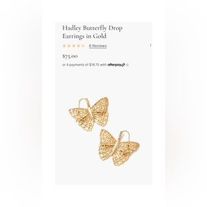 Kendra Scott Hadley Butterfly Drop Earrings in Gold 🦋✨